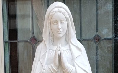 Custom marble statue of Our Lady of Lourdes