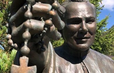 Original bronze statue of Fr. Peyton, “the Rosary Priest”